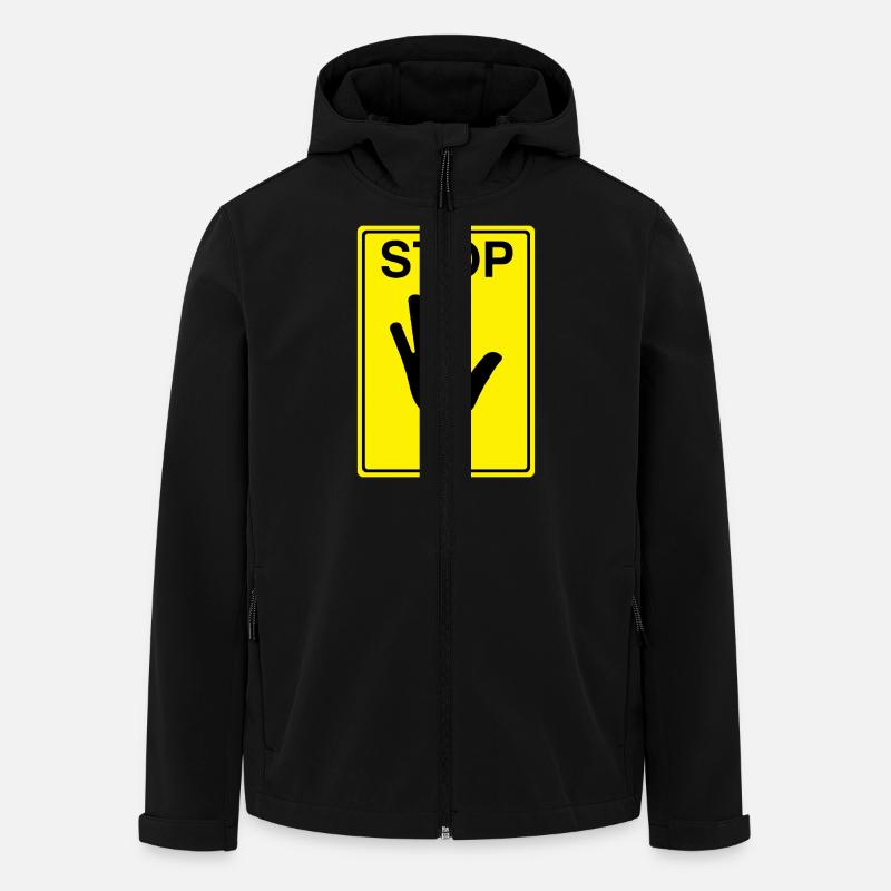 Stop Schild Logo - Recycelte Männer Softshell-Jacke von Stanley/Stella - Schwarz