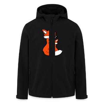 2 Foxes Mother Red Fox Little Child Father Mom - Men’s Recycled Softshell Jacket by Stanley/Stella - black - Front - AI Model Male 185 light (185cm)