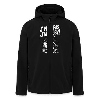J' peux pas j'ai Rugby ! - Veste softshell homme en polyester recyclé Stanley/Stella - noir - Devant - AI Model Male 185 light (185cm)