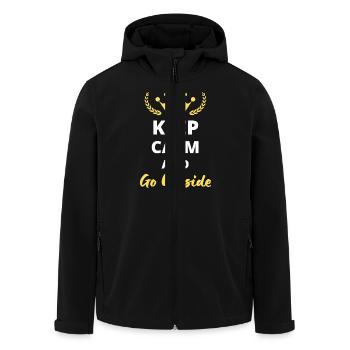 Keep Calm and Go Outside - Men’s Recycled Softshell Jacket by Stanley/Stella - black - Front - AI Model Male 185 light (185cm)