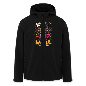 Come what do I want, create the carnival sheep - Men’s Recycled Softshell Jacket by Stanley/Stella - black - Front - AI Model Male 185 light (185cm)