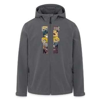 Spatz (gelb) // Illustration - Recycelte Männer Softshell-Jacke von Stanley/Stella - Schwarz - Vorne - AI Model Male 185 light (185cm)