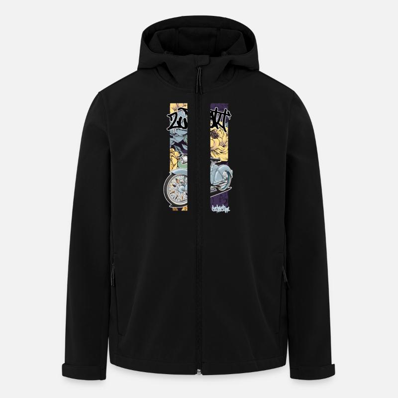 SR 2 (hellblau) // Illustration - Recycelte Männer Softshell-Jacke von Stanley/Stella - Schwarz