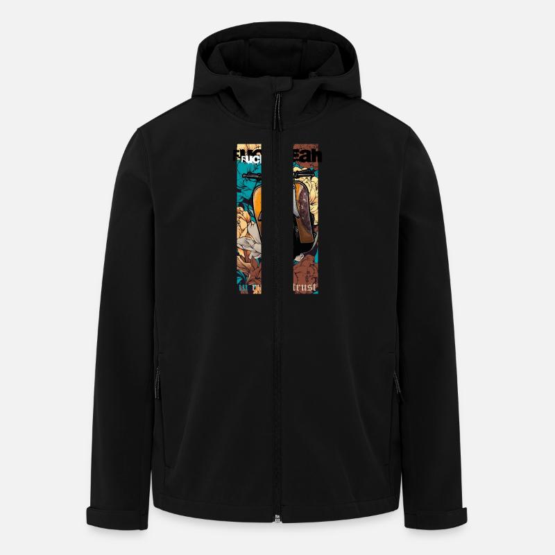 Schwalbe Tuning (yellow / rust) // Illustration - Men’s Recycled Softshell Jacket by Stanley/Stella - black