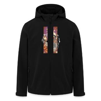 Hirondelle (Contour) // Illustration - Veste softshell homme en polyester recyclé Stanley/Stella - noir - Devant - AI Model Male 185 light (185cm)