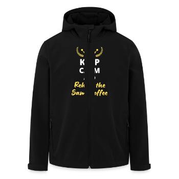 Keep Calm and Reheat the Same Coffee - Veste softshell homme en polyester recyclé Stanley/Stella - noir - Devant - AI Model Male 185 light (185cm)