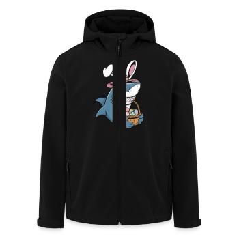 Cool Easter Shark - Men’s Recycled Softshell Jacket by Stanley/Stella - black - Front - AI Model Male 185 light (185cm)