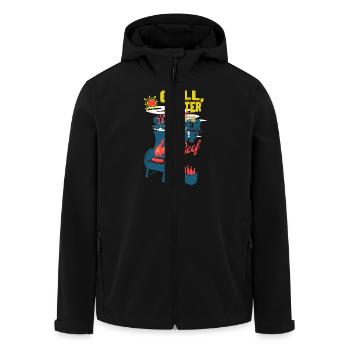 BBQ Party- Grillmaster 2025 Kollektion - Recycelte Männer Softshell-Jacke von Stanley/Stella - Schwarz - Vorne - AI Model Male 185 light (185cm)