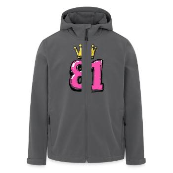 81 Number Jersey Crown - Men’s Recycled Softshell Jacket by Stanley/Stella - black - Front - AI Model Male 185 light (185cm)