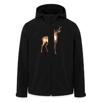 anmutiger Hirsch - Recycelte Männer Softshell-Jacke von Stanley/Stella - Schwarz - Vorne - AI Model Male 185 light (185cm)