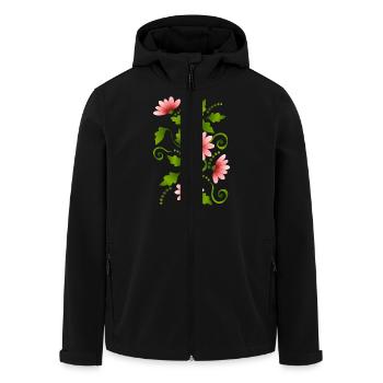 Flowers - Men’s Recycled Softshell Jacket by Stanley/Stella - black - Front - AI Model Male 185 light (185cm)