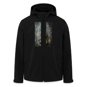 Verzierte Eleganz – Black & Gold Violin Art - Recycelte Männer Softshell-Jacke von Stanley/Stella - Schwarz - Vorne - AI Model Male 185 light (185cm)