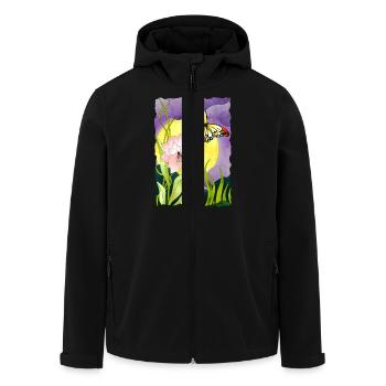 Schmetterling - Recycelte Männer Softshell-Jacke von Stanley/Stella - Schwarz - Vorne - AI Model Male 185 light (185cm)