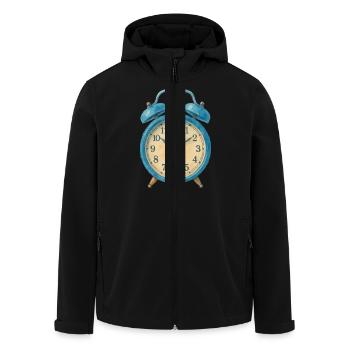 Alarm Clock Watercolor - Men’s Recycled Softshell Jacket by Stanley/Stella - black - Front - AI Model Male 185 light (185cm)