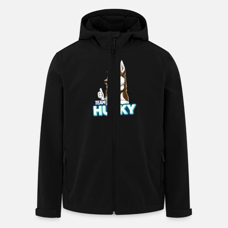 TEAM Husky - Rot - Recycelte Männer Softshell-Jacke von Stanley/Stella - Schwarz