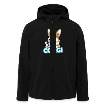 TEAM Corgi - fawn - Men’s Recycled Softshell Jacket by Stanley/Stella - black - Front - AI Model Male 185 light (185cm)