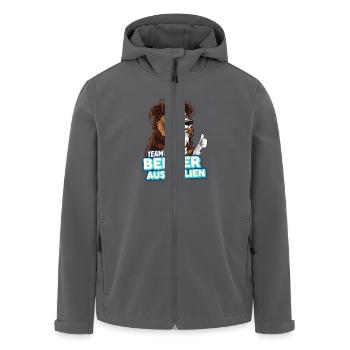 TEAM Australian Shepherd - Rot Trikolore - Recycelte Männer Softshell-Jacke von Stanley/Stella - Schwarz - Vorne - AI Model Male 185 light (185cm)