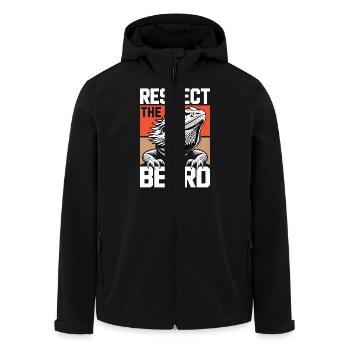 Respect the Beard! Bearded Dragon Reptile Terraristics - Men’s Recycled Softshell Jacket by Stanley/Stella - black - Front - AI Model Male 185 light (185cm)