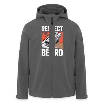 Respect the Beard! Bearded Dragon Reptile Terraristics - Men’s Recycled Softshell Jacket by Stanley/Stella - anthracite - Front - AI Model Male 185 light (185cm)
