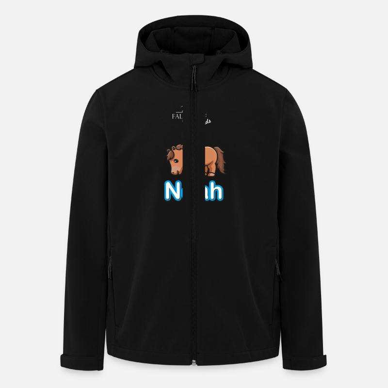 Falkenhof Noah Comic Pferd - Recycelte Männer Softshell-Jacke von Stanley/Stella - Schwarz