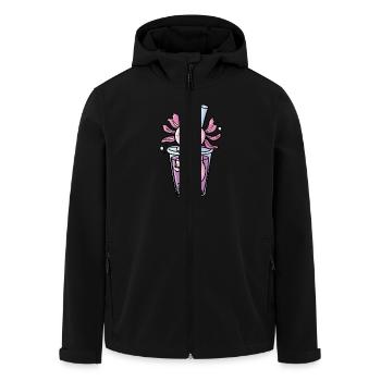 Axolotl Bubble Tea Kawaii Amphibien mignon - Veste softshell homme en polyester recyclé Stanley/Stella - noir - Devant - AI Model Male 185 light (185cm)