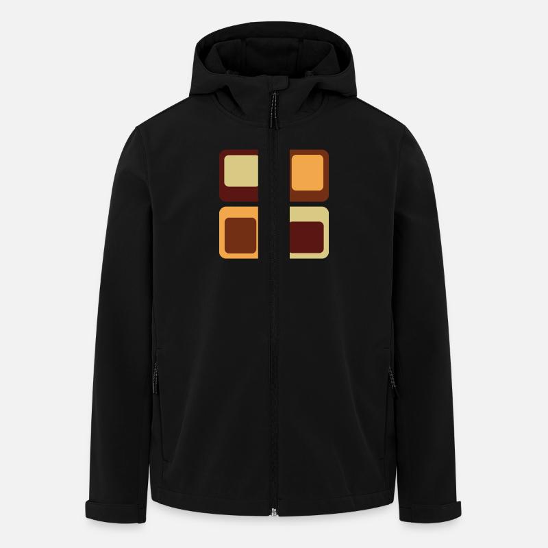 70er quadrate II muster - Recycelte Männer Softshell-Jacke von Stanley/Stella - Schwarz