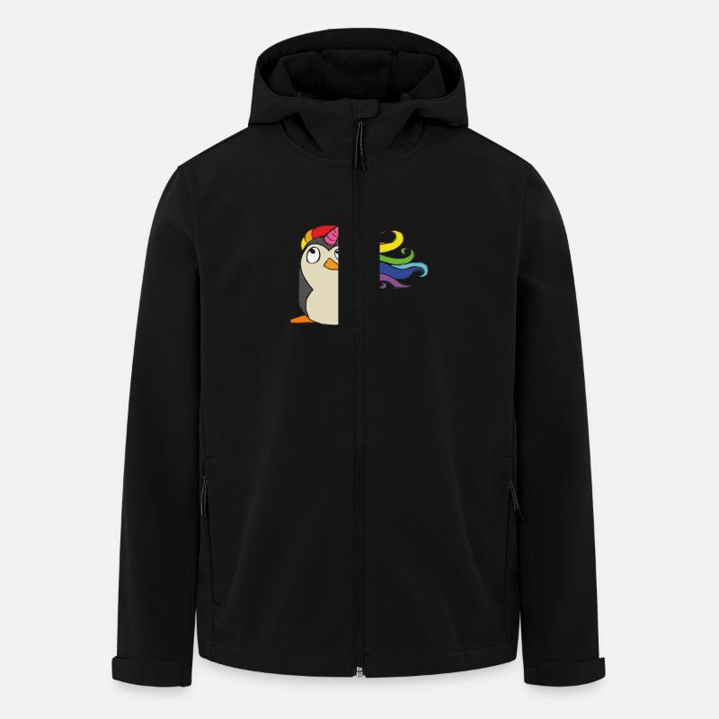 Punguin Einhorn Regenbogen - Recycelte Männer Softshell-Jacke von Stanley/Stella - Schwarz