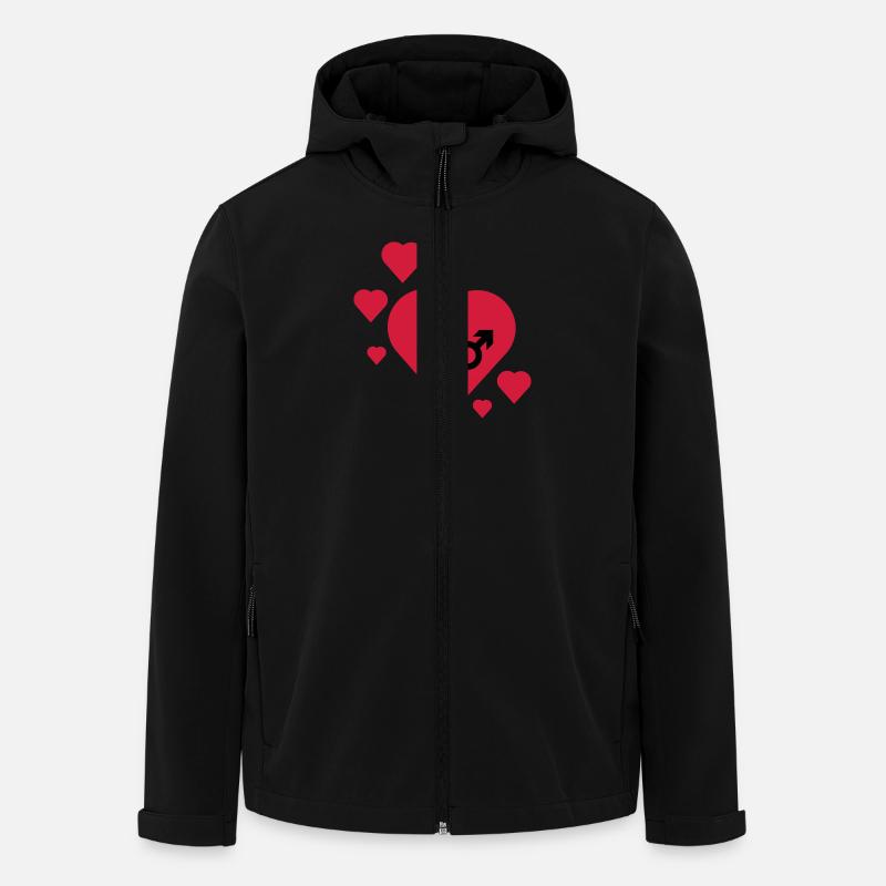 Symbole im Herz - Recycelte Männer Softshell-Jacke von Stanley/Stella - Schwarz