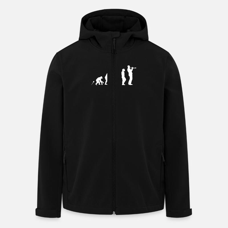 Trompete Evolution Fun Shirt - Recycelte Männer Softshell-Jacke von Stanley/Stella - Schwarz