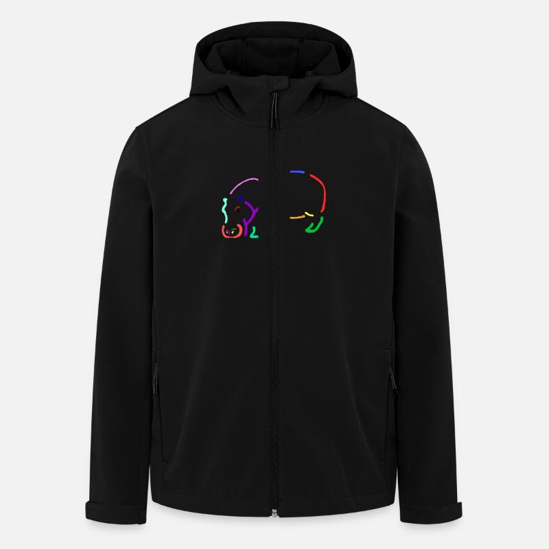 Nilpferd in bunt - Recycelte Männer Softshell-Jacke von Stanley/Stella - Schwarz