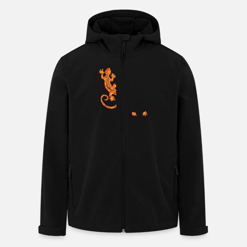Running Gecko Fire - Recycelte Männer Softshell-Jacke von Stanley/Stella - Schwarz