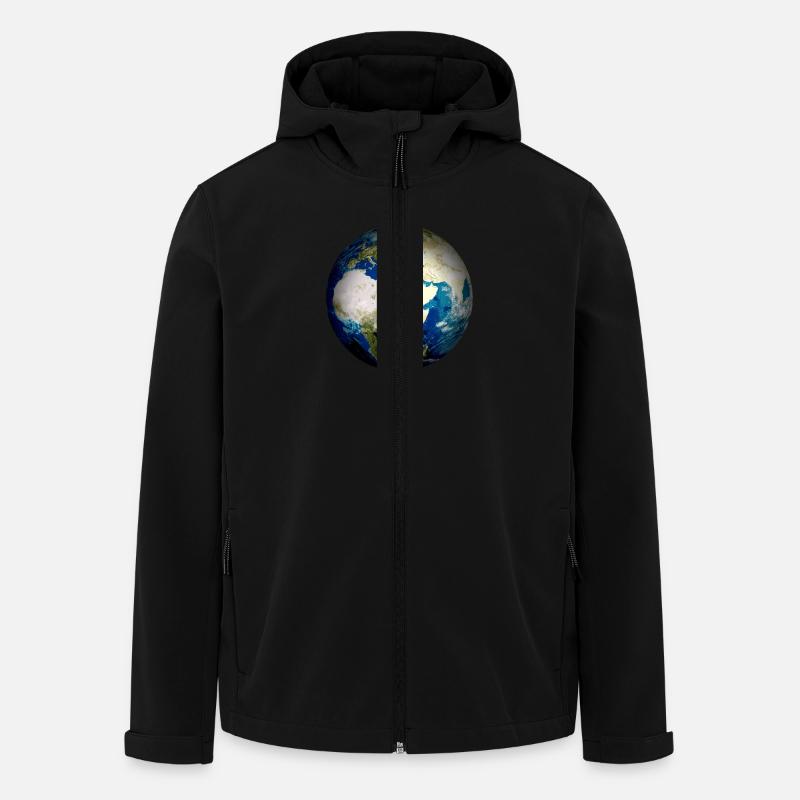 Weltkugel Erde - Recycelte Männer Softshell-Jacke von Stanley/Stella - Schwarz