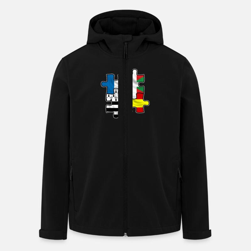 Puzzle Euskadi breizh - Recycelte Männer Softshell-Jacke von Stanley/Stella - Schwarz