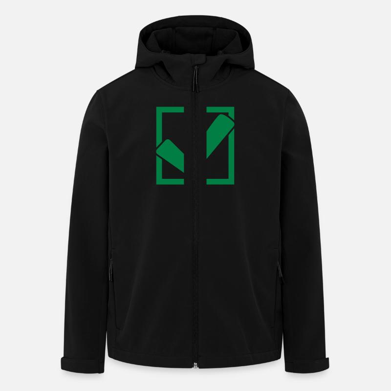 Rectangular hook logo - Men’s Recycled Softshell Jacket by Stanley/Stella - black