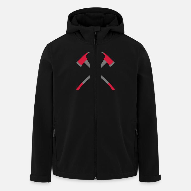 2 Feuerwehr Äxte - Recycelte Männer Softshell-Jacke von Stanley/Stella - Schwarz