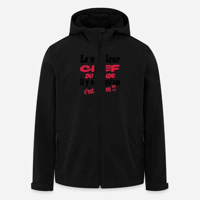 Le meilleur chef du monde c'est le mien !!! - Veste softshell homme en polyester recyclé Stanley/Stella - noir
