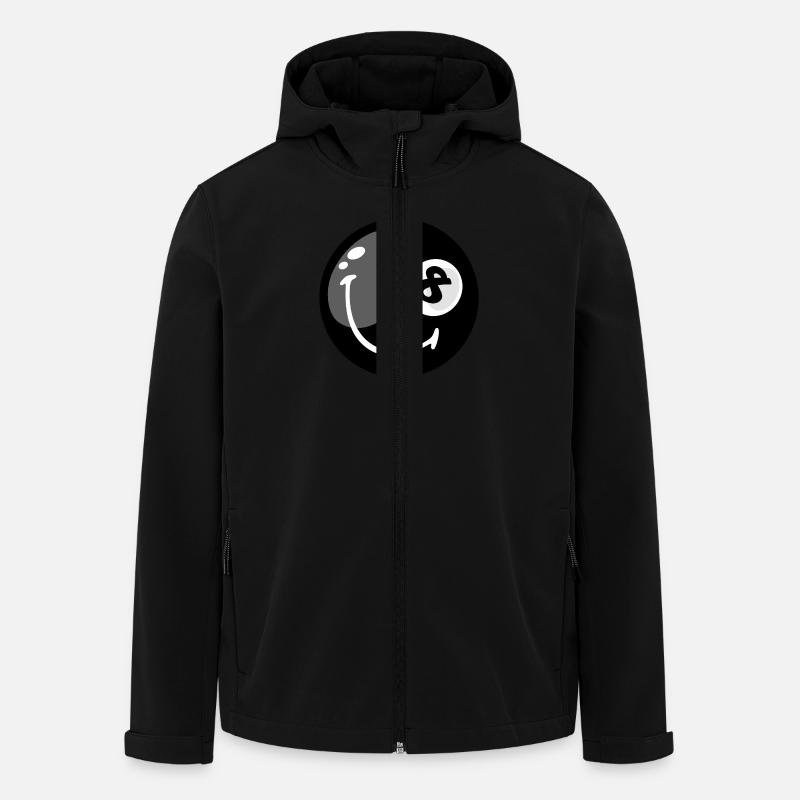 Smiley Pool Ball 8 - Recycelte Männer Softshell-Jacke von Stanley/Stella - Schwarz