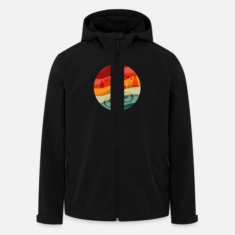 MTB Retro Design - Recycelte Männer Softshell-Jacke von Stanley/Stella - Schwarz