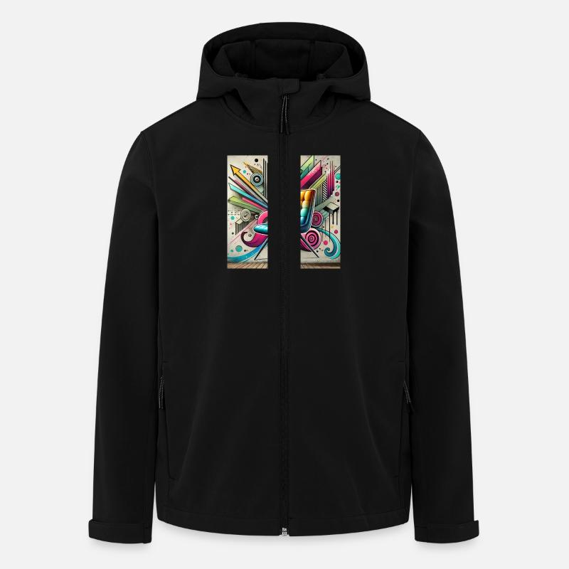 Stuhl Graffiti Möbelverkäufer - Recycelte Männer Softshell-Jacke von Stanley/Stella - Schwarz