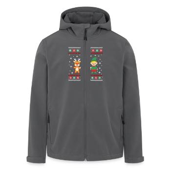Dabbing Santa Rentier Elf Ugly Christmas - Recycelte Männer Softshell-Jacke von Stanley/Stella - Schwarz - Vorne - AI Model Male 185 light (185cm)