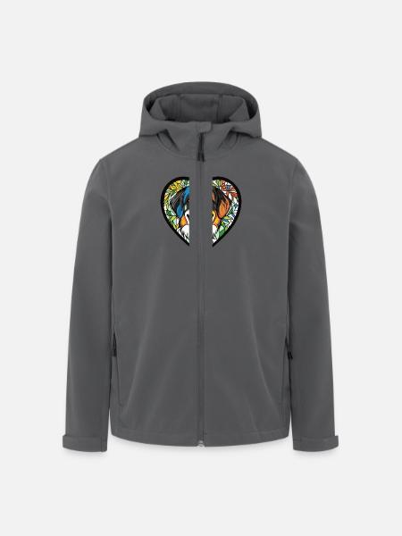 Saint Bernard Dog Heart Love - Men’s Recycled Softshell Jacket by Stanley/Stella - black