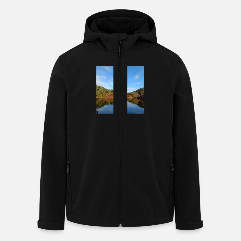 Blick auf den See - Recycelte Männer Softshell-Jacke von Stanley/Stella - Schwarz