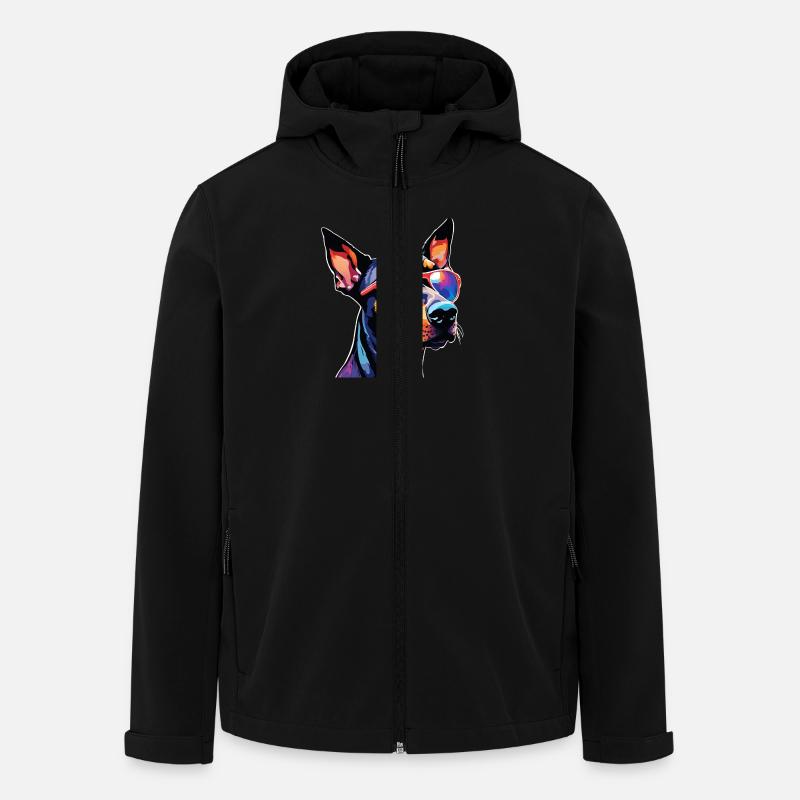 Dobermann bunt 1 - Recycelte Männer Softshell-Jacke von Stanley/Stella - Schwarz