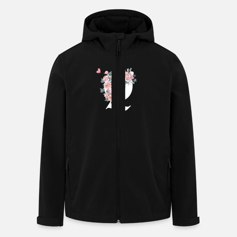 Buchstabe q rosa Blumen - Recycelte Männer Softshell-Jacke von Stanley/Stella - Schwarz