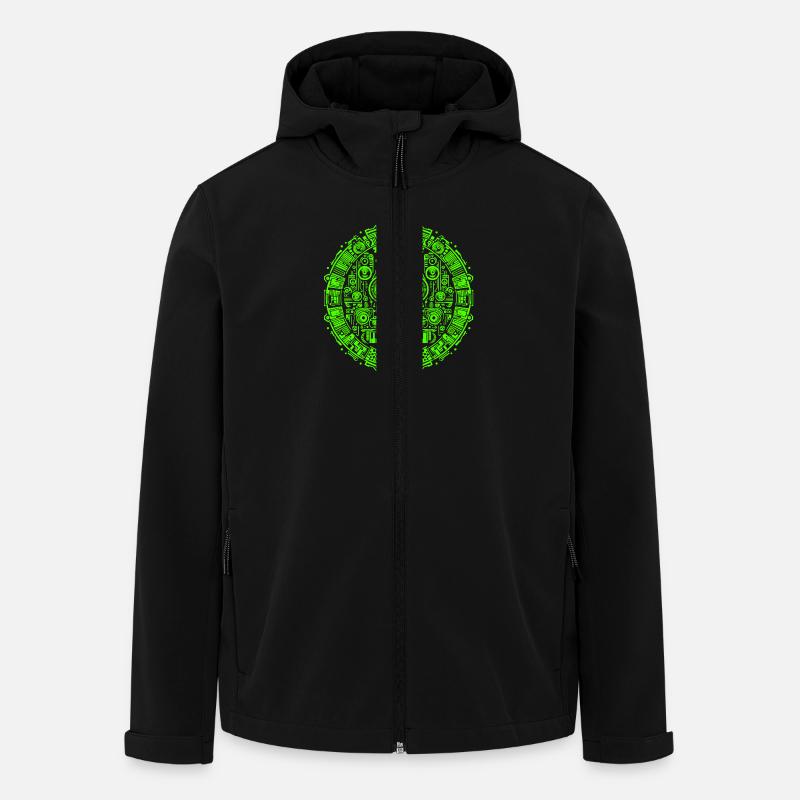 Techno Music Logo - Recycelte Männer Softshell-Jacke von Stanley/Stella - Schwarz