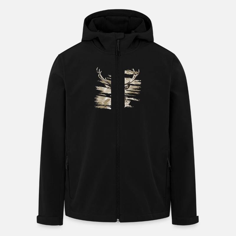 Hirsch - Recycelte Männer Softshell-Jacke von Stanley/Stella - Schwarz