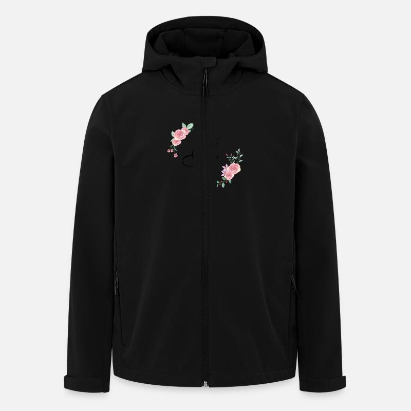Rosa Blumenbuchstabe b - Recycelte Männer Softshell-Jacke von Stanley/Stella - Schwarz