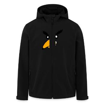 Rabe Vogel guckt böse cool lustig Comic Humor Spaß - Recycelte Männer Softshell-Jacke von Stanley/Stella - Schwarz - Vorne - AI Model Male 185 light (185cm)
