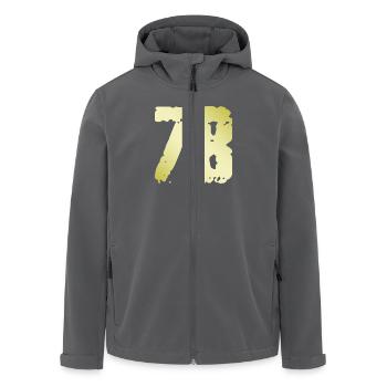 78 Zahl Vintage - Recycelte Männer Softshell-Jacke von Stanley/Stella - Schwarz - Vorne - AI Model Male 185 light (185cm)