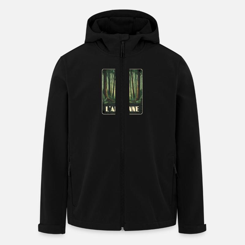Argonnen Hirsch Wald - Recycelte Männer Softshell-Jacke von Stanley/Stella - Schwarz